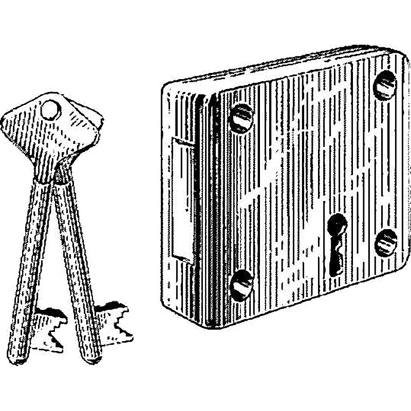 DEAD LOCK RIM BRASS LEFT HAND OUTWARD