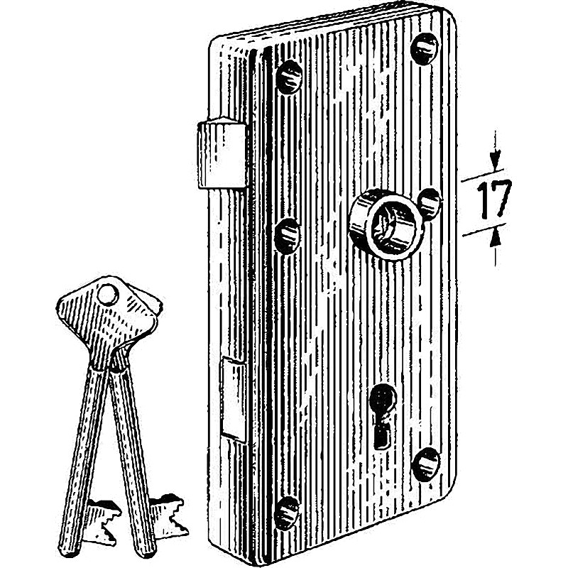 RIM LOCK F/HEAVY DOOR S.STEEL RIGHT HAND INWARD