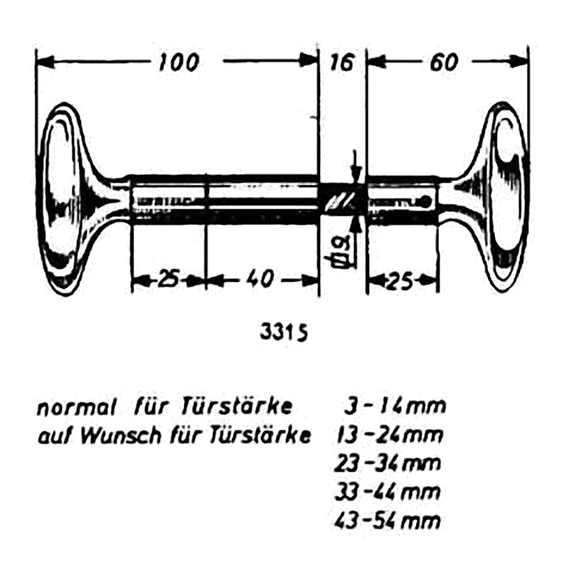 HANDLE KNOB OVAL FOR RIM LOCK SCHWEPPER 3315