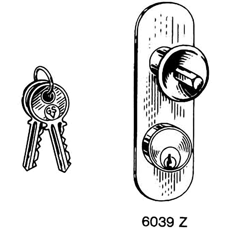 LOCK CABINET WITHCYLINDER KNOB PLATE W: LEFT
