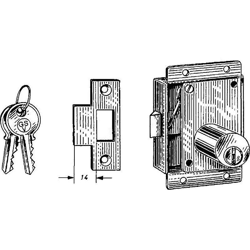 LOCK CABINET WITH CYLINDER & ROSE DOOR THICK RIGHT