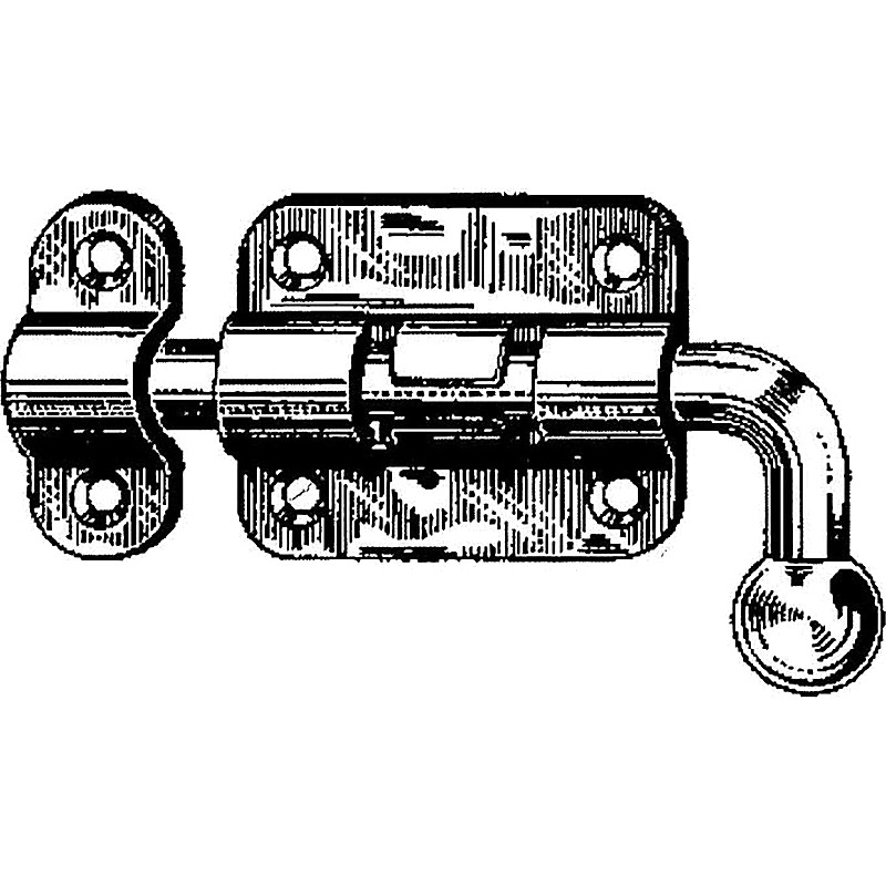 BARREL BOLT WITHSURFACE STRIKING PLATE BRASS W:50XL: