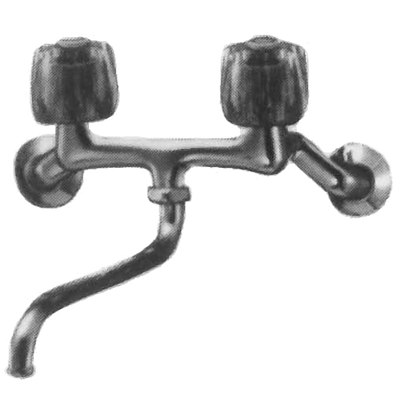 COMBINATION WALL FAUCET WITH UNDERSIDE SWIVEL SPOUT