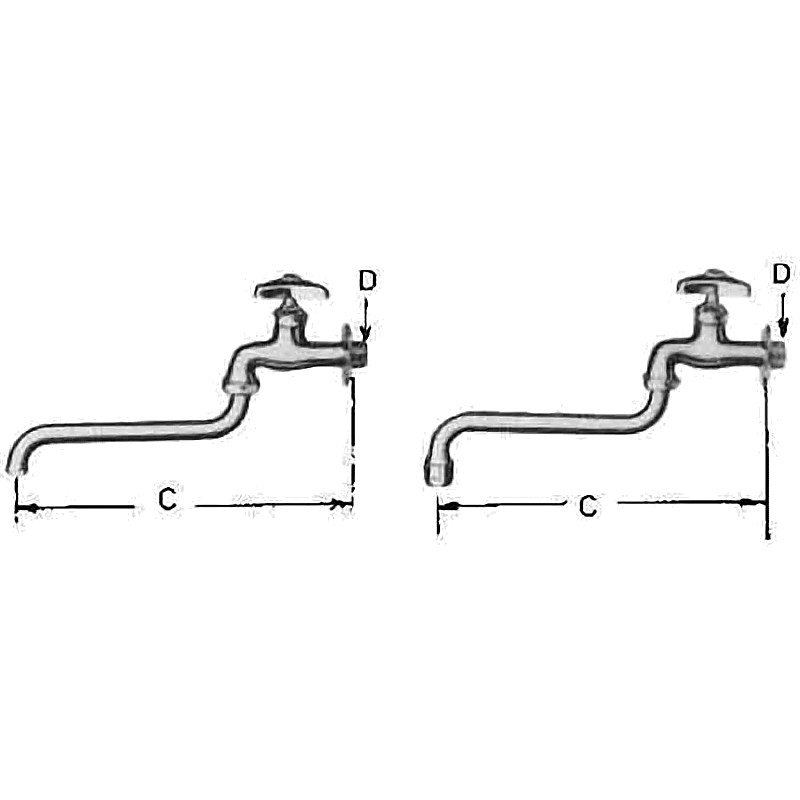 FAUCET WALL WITH UNDERSIDE SWIVEL SPOUT 20 ( )