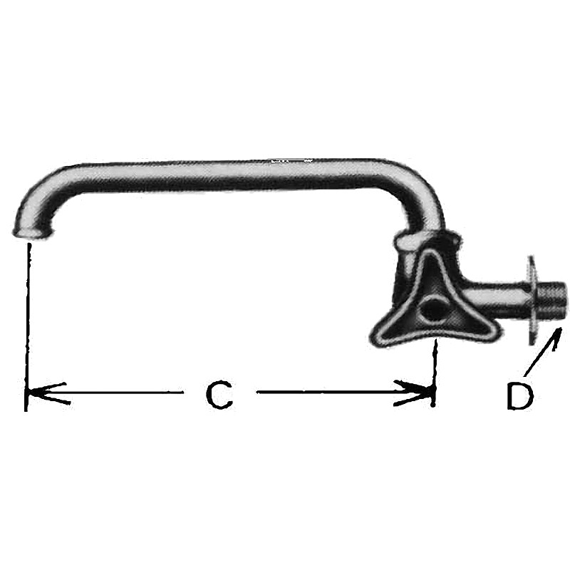 FAUCET WALL RIGHT HAND WITHGOOSE NECK SWIVEL SPOUT 20 ( )