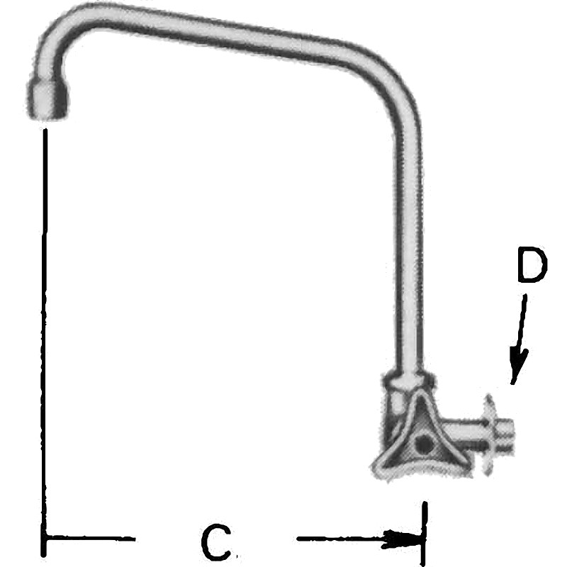 FAUCET WALL RIGHT HAND WITH HIGH SWIVE SPOUT 13 ( ) WITHAERATOR