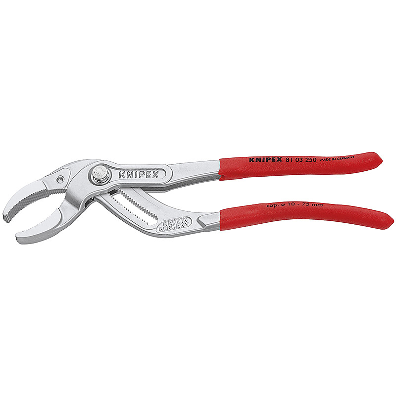 GRIPPING PLIERS FOR PLASTIC PIPE PLASTIC COATED HANDLE KNIPEX 8103230