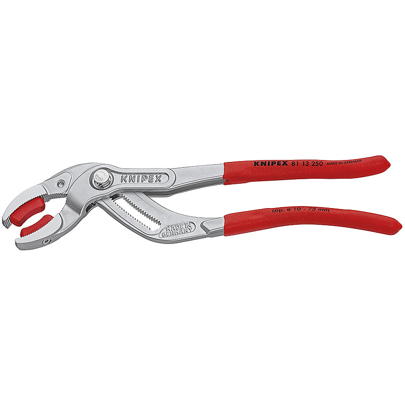 GRIPPING PLIERS FOR PLASTIC PIPE PLASTIC COATED HANDLE WITH JAWS KNIPEX 8113230