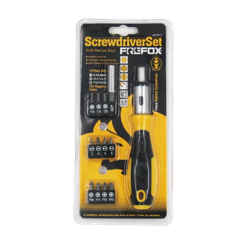 RATCHET S/DRIVER WITH INTERCHANGEABLE BITS