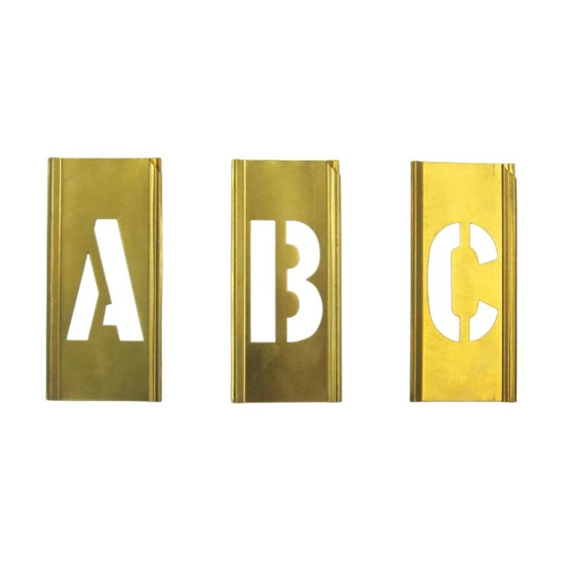 STENCIL LETTER & FIGURE SET BRASS 76'S